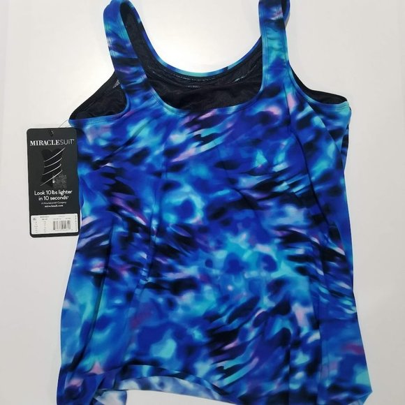Miraclesuit Ursula Cloud Leopard Tankini Top Size 16 - Picture 6 of 8